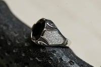 خاتم فضه زركون اسود J-05