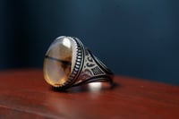 خاتم فضة بحجر عين النمر A-02