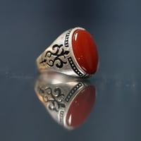 خاتم عقيق احمر كبدي D-072