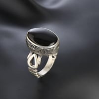 خاتم مميز بحجر العقيق الأسود Z-08