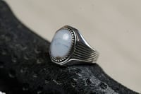 خاتم عقيق صافي لؤلؤي A-05