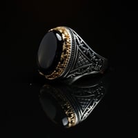 خاتم عقيق اسود A-010