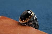 خاتم عقيق اسود C-08