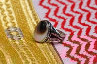 خاتم فضة بعقيق ابيض B-02