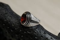 خاتم فضه زركون احمر E-04