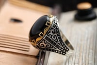 خاتم عقيق اسود F-06