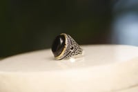 خاتم عقيق اسود مميز جداً