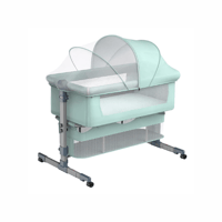 سرير أطفال جانبي قابل للتعديل مع هزاز أوتوماتيكي –...