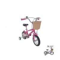 دراجة بنات مع سلة خيزران مقاس ١٢-١٤ بوصة، سرعة واح...