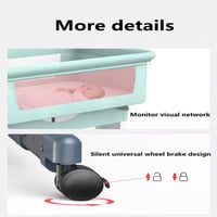 سرير أطفال جانبي قابل للتعديل مع هزاز أوتوماتيكي –...