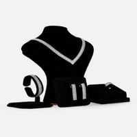 ‎ طقم نسائي فاخر بلون فضي