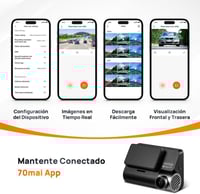 70mai 4K A810 كاميرا داش كام أمامية وخلفية نظام تح...