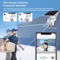 كاميرا مراقبة بطاقة شمسية 4G شريحة بيانات لوحة شمس...