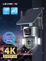 ال اس فيجن كاميرا مراقبة 4G شريحة جوال 20X زوم تكب...