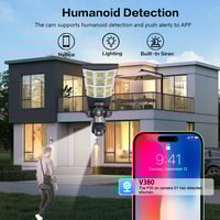 كاميرا إنارة شارع بالطاقة الشمسية 4G بثلاث كاميرات...