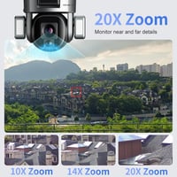 ال اس فيجن كاميرا مراقبة 4G شريحة جوال 20X زوم تكب...