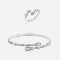 ‎ طقم نسائي جذاب بلون فضي