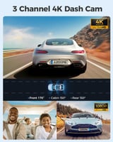 داش كام ازدوم 3 كاميرات 4K AZDOME M560 شاشة لمس ذا...