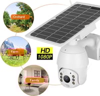 كاميرا مراقبة بالطاقة الشمسية خارجية بشريحة اتصال...