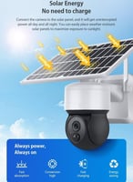 كاميرا مراقبة 4G بشريحة جوال، خارجية تعمل بطاقة ال...