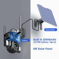 كاميرا مراقبة شريحة بيانات الشمسية خارجية عدستين ،...