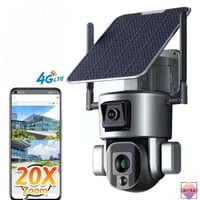 ال اس فيجن كاميرا مراقبة 4G شريحة جوال 20X زوم تكب...