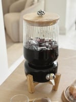 جيك زجاج بقاعدة خشبية