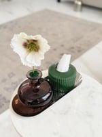 علبة مناديل زجاج أخضر