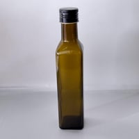 قارورة زجاج غامق خاص زيت الزيتون مربع حجم 250 مل ح...