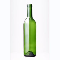 قارورة زجاجية اخضر اللون 32سم ارتفاع حجم 750 مل حب...