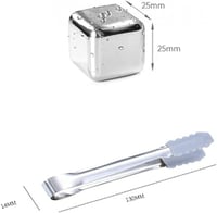 مكعبات ثلج ستانلس ستيل معدنية لتبريد المشروبات بسر...