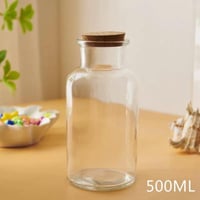 قارورة زجاج شفاف 500 مل غطاء فلين