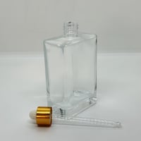 قارورة زجاج سيرم مربع شفاف سعة 100 مل مع قطارة على...