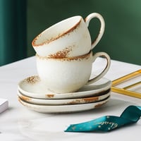 كوب سراميك مع صحن تقديم 200 مل