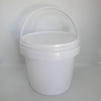 كرتون سطل بلاستيك ابيض دائري مع يد سعة 1500 مل (20...