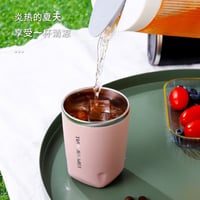 كوب سعة 300 مل حافظ للحرارة لون وردي