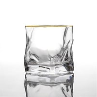 كوب زجاجي شفاف بحد ذهبي 230 مل