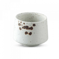 كوب سيراميك ابيض بقطرات القهوة البنيه 180 مل