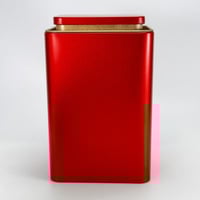 علبة معدنية رباعية لون احمر سعة 160 جم