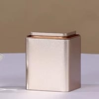 علبة معدنية رباعية لون ذهبي سعة 120 جم