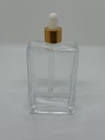 قارورة زجاج سيرم مربع شفاف سعة 100 مل مع قطارة على...