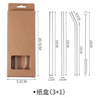 طقم مزازات زجاجية - مصاصات شرب زجاجية شفافة قابلة...