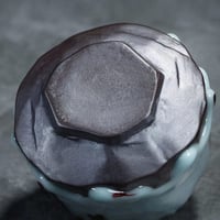 كوب سراميك كريمه زرقاء