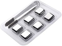 مكعبات ثلج ستانلس ستيل معدنية لتبريد المشروبات بسر...