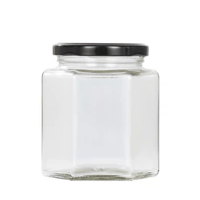 برطمان زجاج سداسي 380 مل مع فلين و كرتون ( حبة )