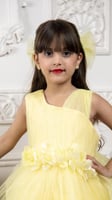 فستان بناتي اصفر تُل