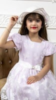 فستان بناتي دانتيل مع قبعة