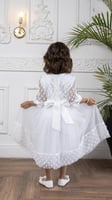 فستان بناتي ابيض مع شنطة