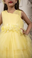 فستان بناتي اصفر تُل