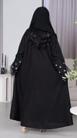 عباية باكمام تُل اسود